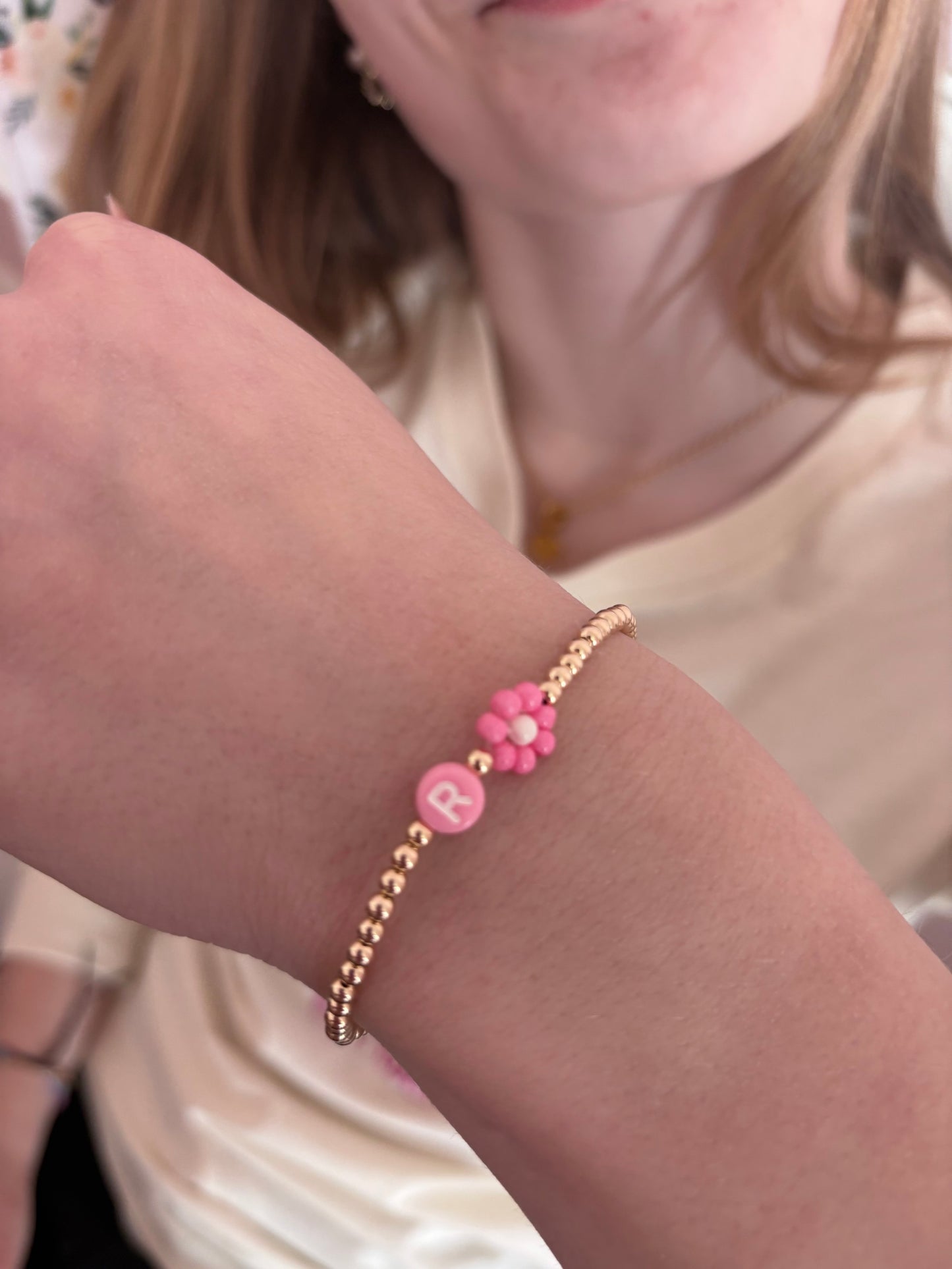 Reesie Bracelet | R + Flower