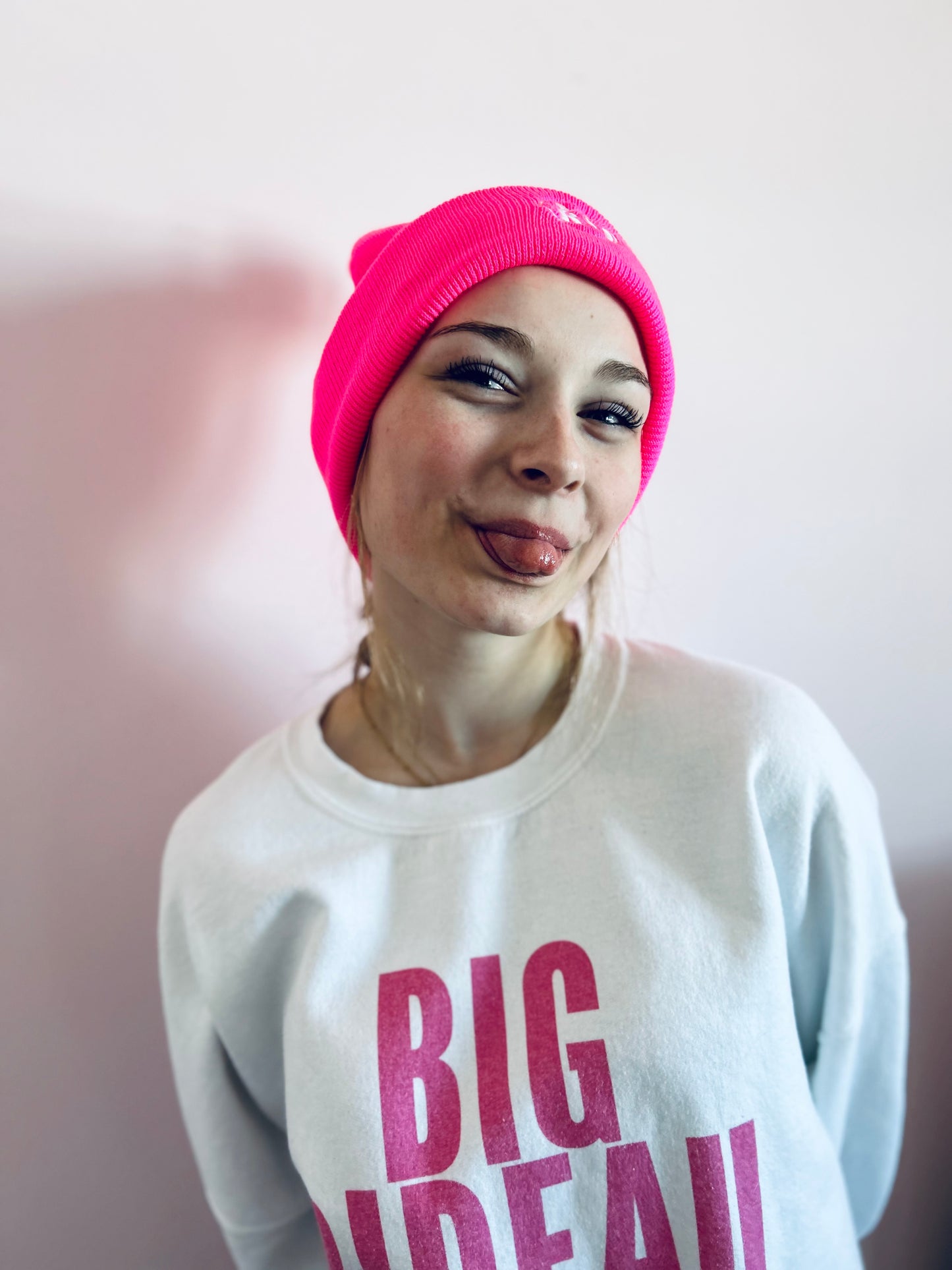 Reesie Hot Pink Pom Pom Touque | Gender Free