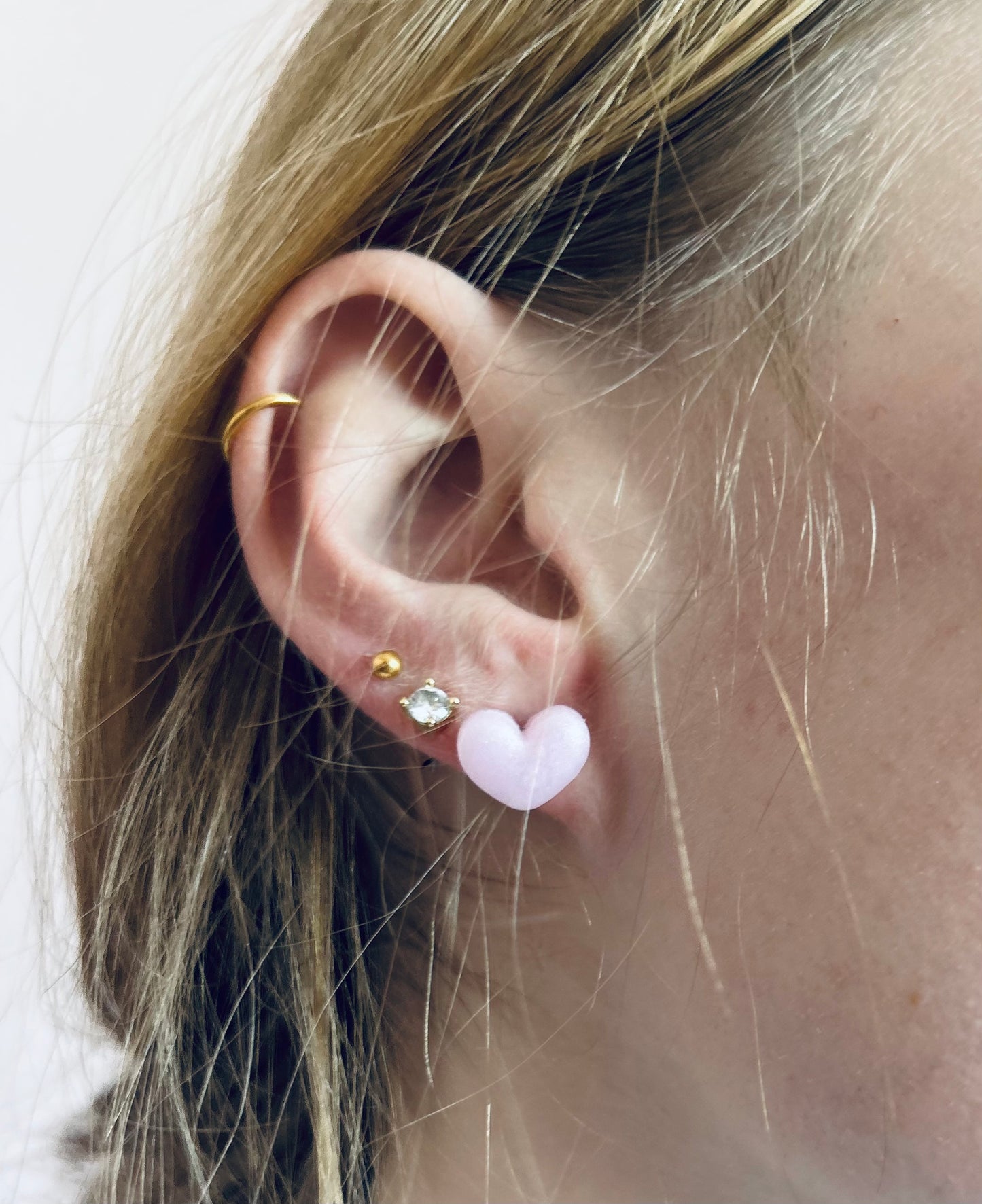 Reesie Earrings | Heart Studs | Set of 3