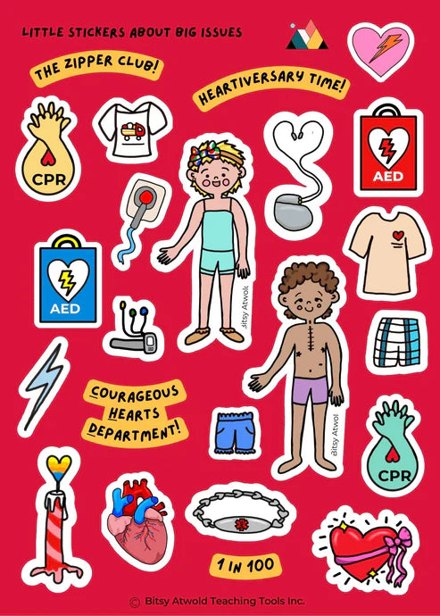 A Bitsy Book: Hearts & Cardiology Stickers + Colouring Activity Set
