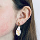 Reesie Earrings | Gold Leaf & Pink Large Teardrop